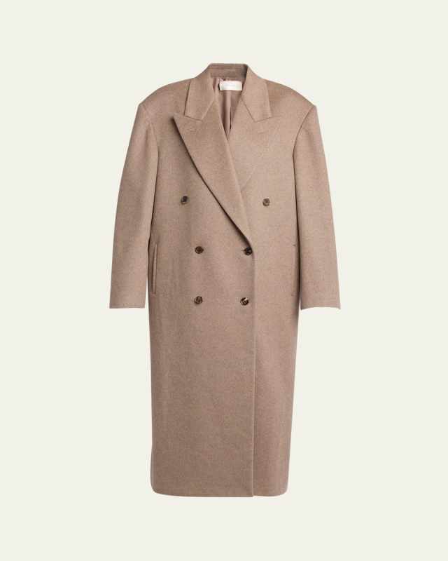 Harisi Long Double-Breasted Wool Coat